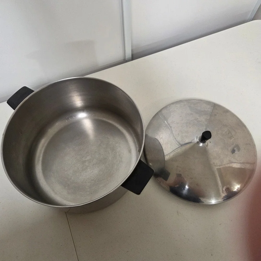 Farberware Aluminum Clad Stainless Steel Stock Pot with Lid Vintage NYC USA HM
